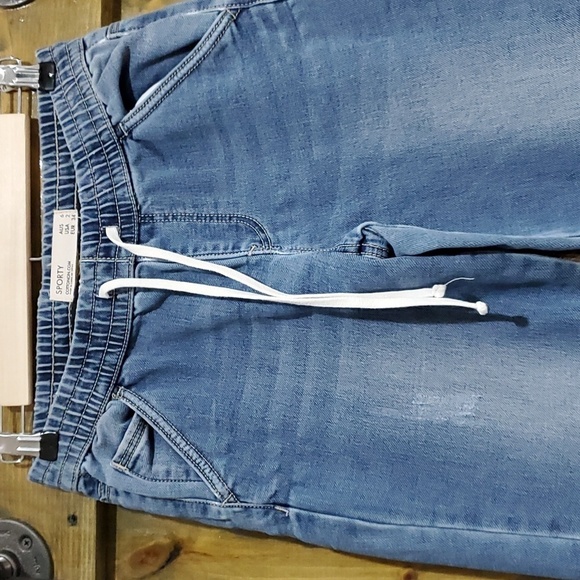 DENIM CHAMBRAY COTTON ON JOGGER SPORTY JEANS SIZE 2 - Picture 3 of 7